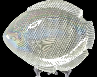 Glass Fish Serving Tray Iridescence