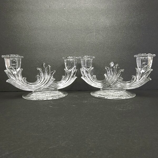 Fostoria Double Candle Holder Etsy