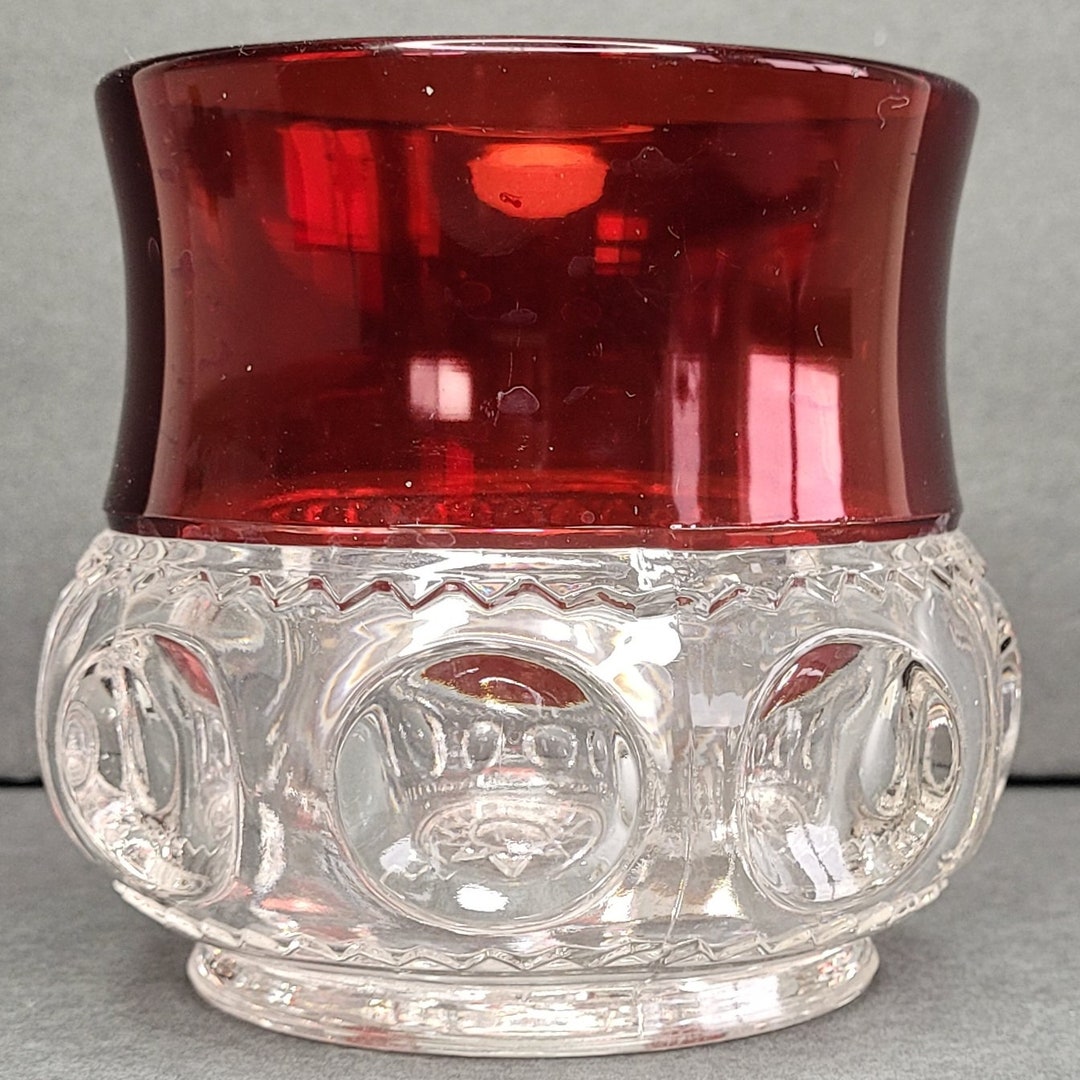 U.S. Glass XLCR Excelsior Kings Crown Ruby Stain Sugar Bowl Base No Lid ...