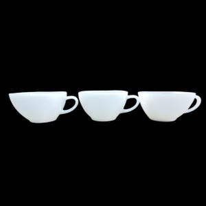 Anchor Hocking Fire Kind Azurite Blue Charm Square Coffee Tea Cup Set of 3