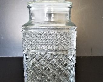 Anchor Hocking Wexford 58oz Flour Canister 9&quot; Tall x 4 3/4&quot; Square Base Storage Cookie Jar