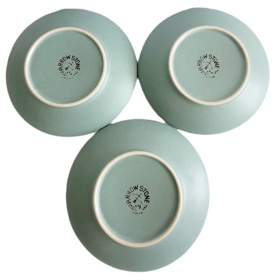 Mid Century Arrow Stone Navajo Blue Saucer Kasuga Japan Showa Set