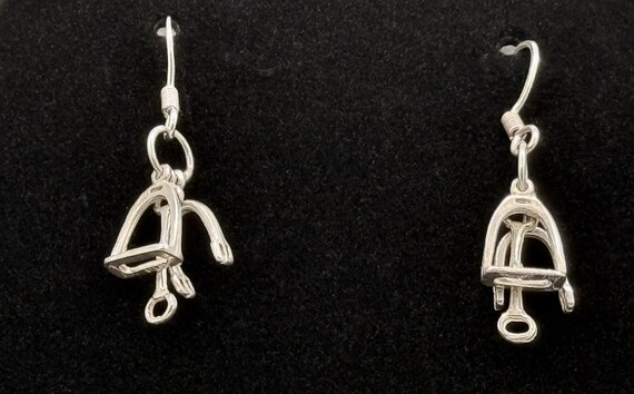 Vintage Equestrian Sterling Silver Dangling Earrings