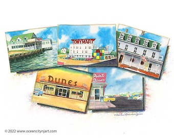 ¡Fuera toda la noche! Bay Shores, Tony Marts, Anchorage, Dunes til Dawn, Point Diner - Somers Point NJ, Ocean City NJ, por Charles Lounsberry,