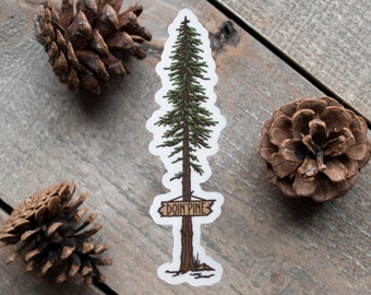 Pine Tree Sticker, Sticker For Hydroflask For Men, Pine Tree Decal Car, For Laptop, For Water Bottle, For Planner, For Tumbler, Waterbottle