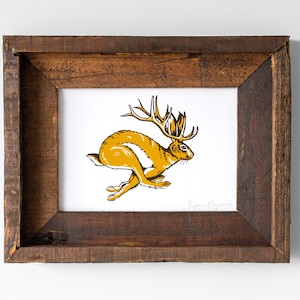 Jackalope 7x5 Print, Cryptid Print, Mythical Creature, Rabbit Print, Jackalope Print, Cryptid Art, Jackalope Art, Jackalope Gift, Lucky Hare