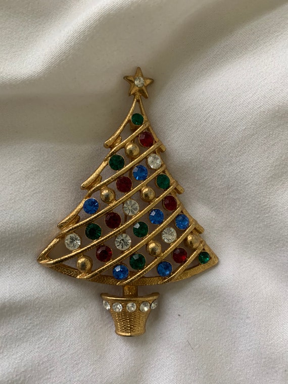 Rare Vintage Eisenberg Ice Christmas Tree Brooch - image 5