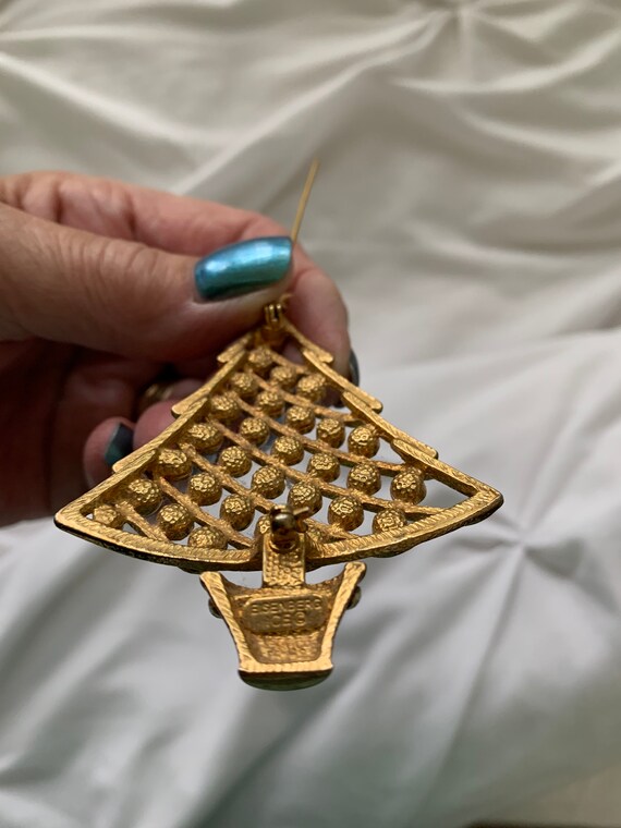 Rare Vintage Eisenberg Ice Christmas Tree Brooch - image 7