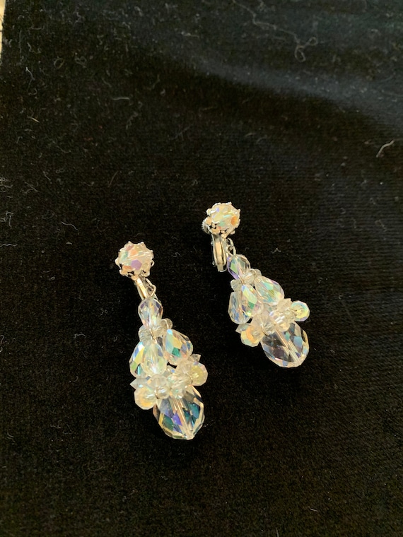 Vintage Signed Vendome AB Crystal Earrings