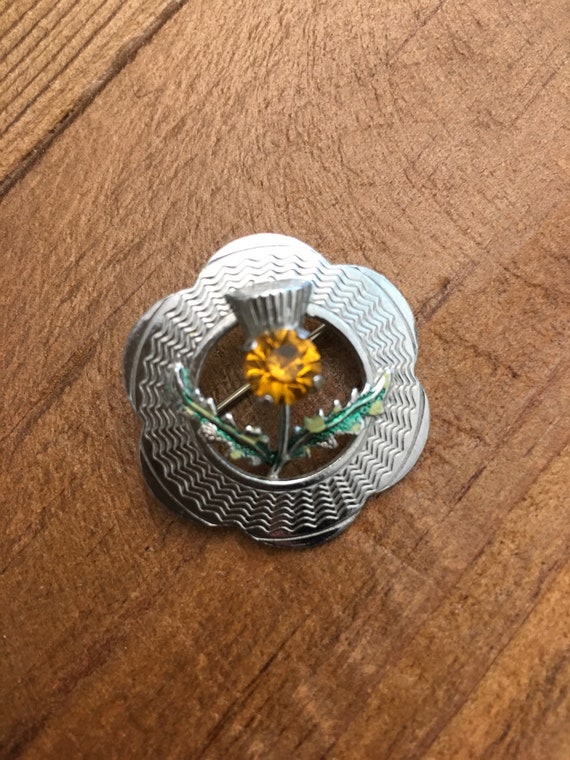 Vintage Mizpah  small Scottish thistle pin