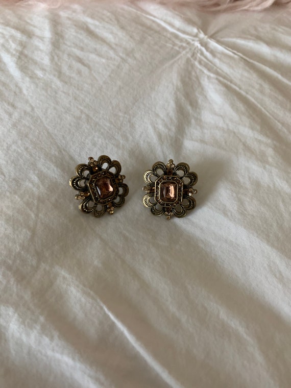 Avon SP Topaz Rhinestone Vintage Earrings