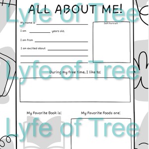 All About Me Printable