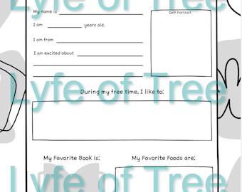 All About Me Printable