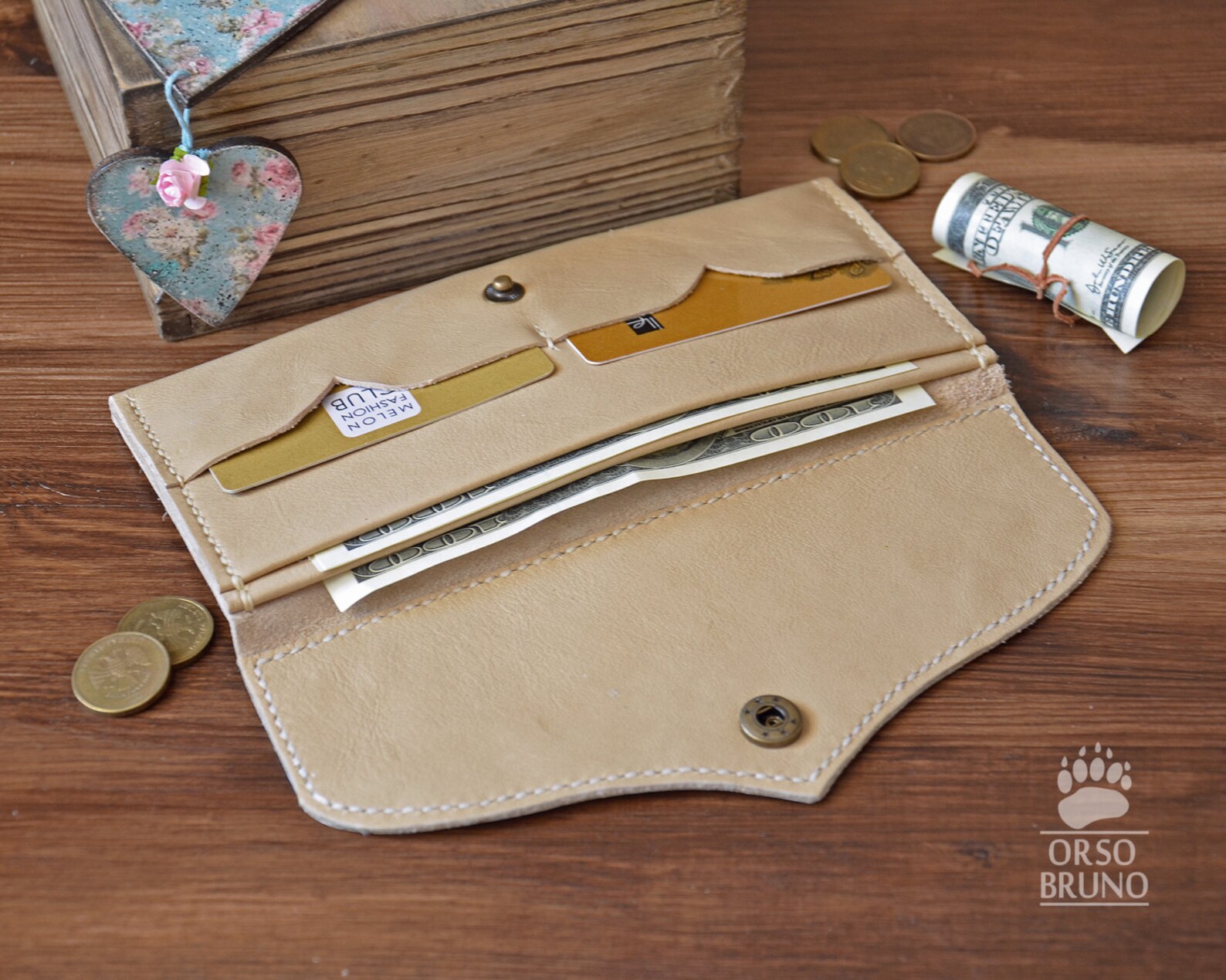 Womens Leather Wallet Venice Leather Purse Venice Womens Etsy