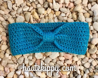 Crochet pattern Tisha Bow headband, crochet headband PDF pattern