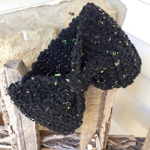 Crochet Pattern Tia Bow Headband, Digital PDF download, cinched bow crochet headband
