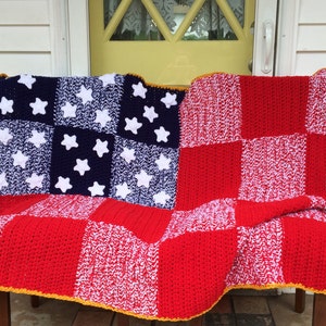 PDF Download Crochet Pattern, Patchwork Spangled Banner Afghan, Digital File, American Flag Blanket, American Flag Afghan image 3