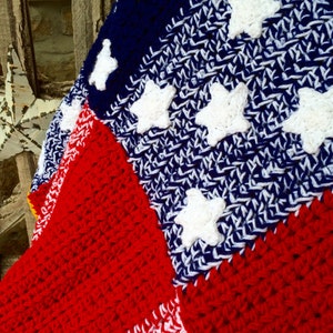 PDF Download Crochet Pattern, Patchwork Spangled Banner Afghan, Digital File, American Flag Blanket, American Flag Afghan image 2