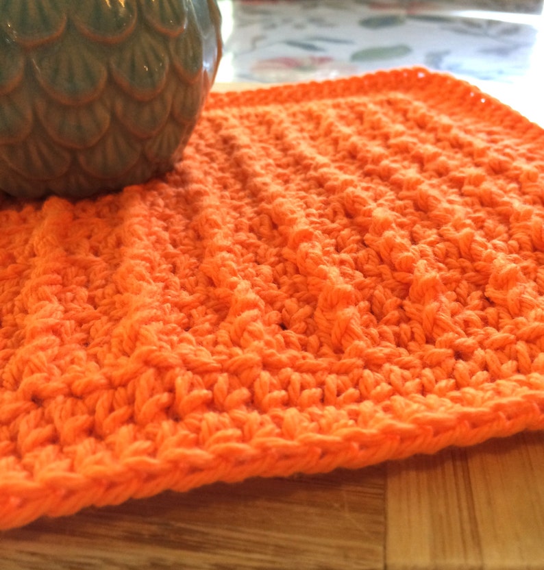 Crochet Pattern, Ribbed dishcloth, rippled dishcloth, digital PDF download, Ripple Ridges Dishcloth image 3