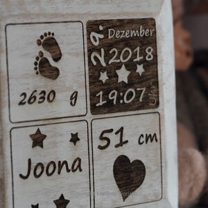 Gift for birth, wooden box with engraving, baby gift personalized