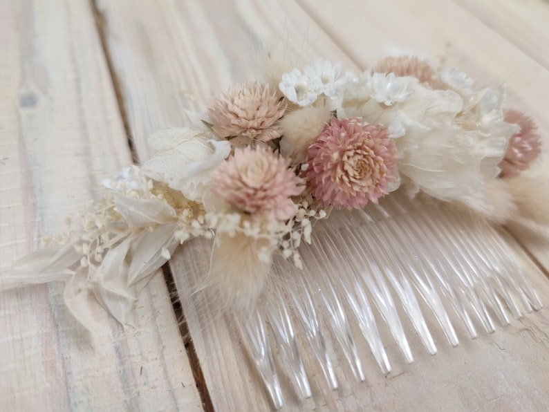 Haarkamm Trockenblumen Hochzeit Kommunion zdjęcie 1