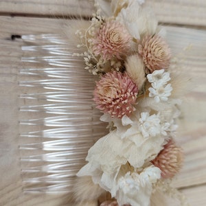 Pettine per capelli fiori secchi comunione matrimonio immagine 8