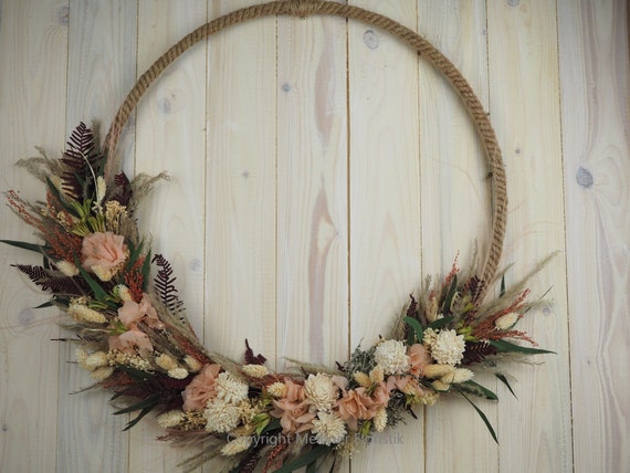 Aro de flores secas lazo guirnalda 55 cm - Etsy España Aro de flores secas lazo guirnalda 55 cm - Etsy España