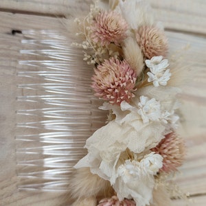 Pettine per capelli fiori secchi comunione matrimonio immagine 10