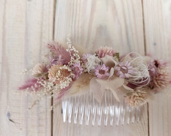 Hair comb dried flowers wedding communion