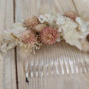 Haarkamm Trockenblumen Hochzeit Kommunion zdjęcie 6