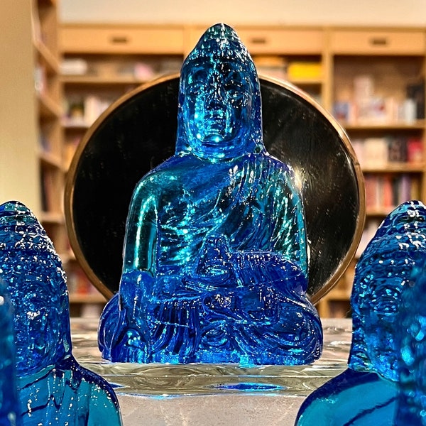 Guanyin Buddha - Cobalt Blue Glass