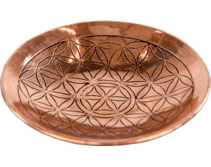 Copper Flower of Life Engraved Plate Etsy
