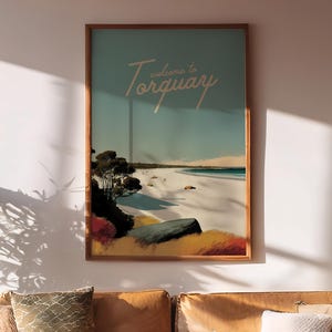 Welcome to Torquay, Retro and Vintage Wall Art Print