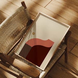 Wave, Contemporary wall art -Mimimalist, Mid century wall art print, interior styling and decorating, earthy tones, geometry.