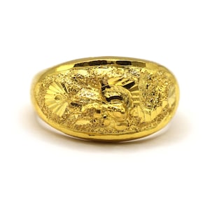 Thai Dragon 23K Gelbgold Solid Animal Statement Unisex Ring, 23k 24k Gelbgold Ring, Drachen Ring, Thai Goldring, Gold Thai Schmuck