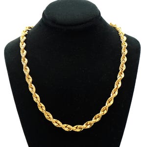 Thick Rope 22K Yellow Gold Hollow Link Chain Men’s Unisex Necklace 21.5” 21.4G