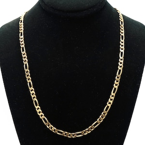 Figaro Solid Link Chain 14K Yellow Gold Men’s Unisex Necklace 16.2G 24”, Gold Figaro Chain, Men&#39;s Gold Chain, Men&#39;s Gold Chain, Mens Jewelry