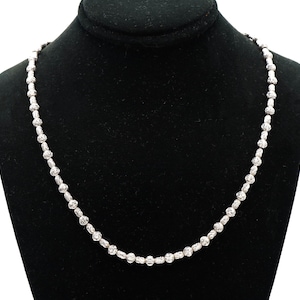 Moon Diamond Cut Bead Ball 18K White Gold Unisex Link Chain Necklace 11.5G 18”, Moon Cut Diamond Cut Chain, 18k White Gold Bead Chain