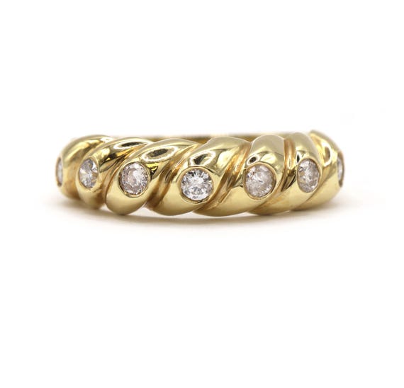 Diamond Row Invisible Set Stacking Stackable 14K … - image 1