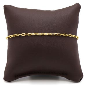 Paperclip-kabel sierlijke schakelketting 18 kt geelgouden stapelarmband dames, stapelarmband, kabel paperclip-armband, sierlijke armband