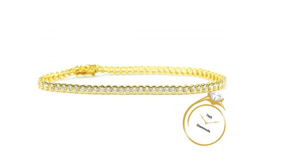Swarovski Crystal Tennis Bracelet in 14k Yellow Gold 7.8 | Etsy Swarovski Crystal Tennis Bracelet in 14k Yellow Gold 7.8 | Etsy