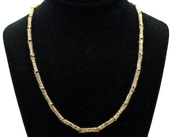 Solid Gold Nugget Textured Link 18K Yellow Gold Heavy Chain Necklace 67.4G 28”, Heavy Gold Chain, Unique Textured Nugget Chain