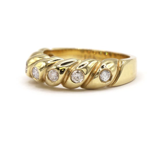 Diamond Row Invisible Set Stacking Stackable 14K … - image 4