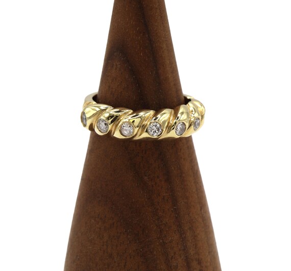 Diamond Row Invisible Set Stacking Stackable 14K … - image 3