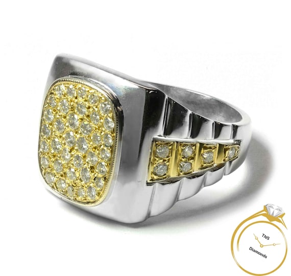 メンズ ジュビリー スタイル 14k ツートン ゴールド ダイヤモンド