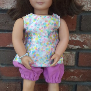 18&quot; pajamas, flannel pants with silky top pjs