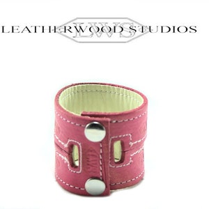Pink Leather Bracelet that Converts into Bondage Cuffs