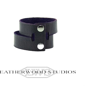 Bondage Cuffs Bracelet Purple Leather Submissive Slave Day Wear Mature