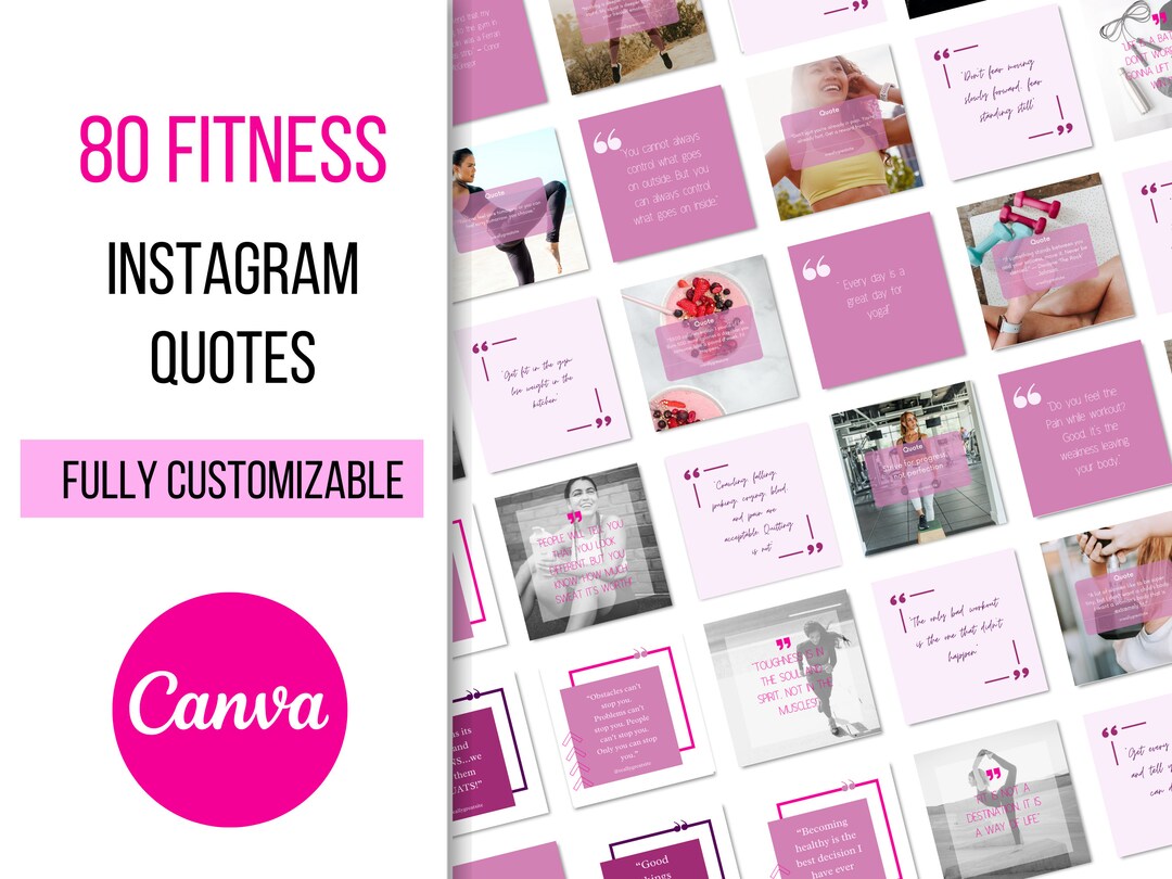 Fitness Quotes Instagram Posts Motivational Workout Quotes Etsy