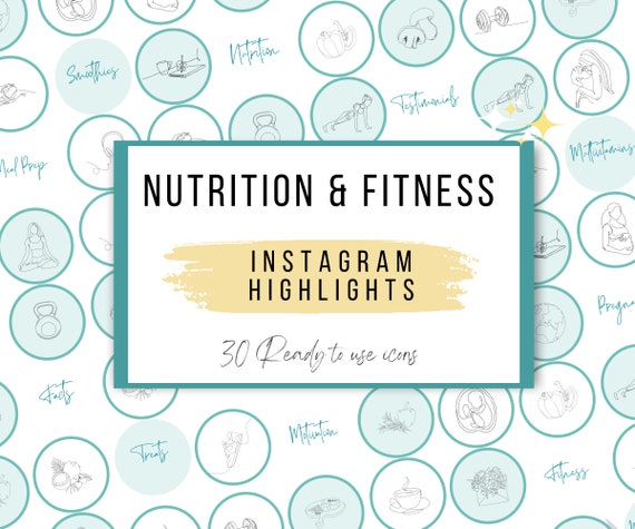 Nutrition & Health Instagram Highlight Covers 30 Hand-drawn - Etsy UK